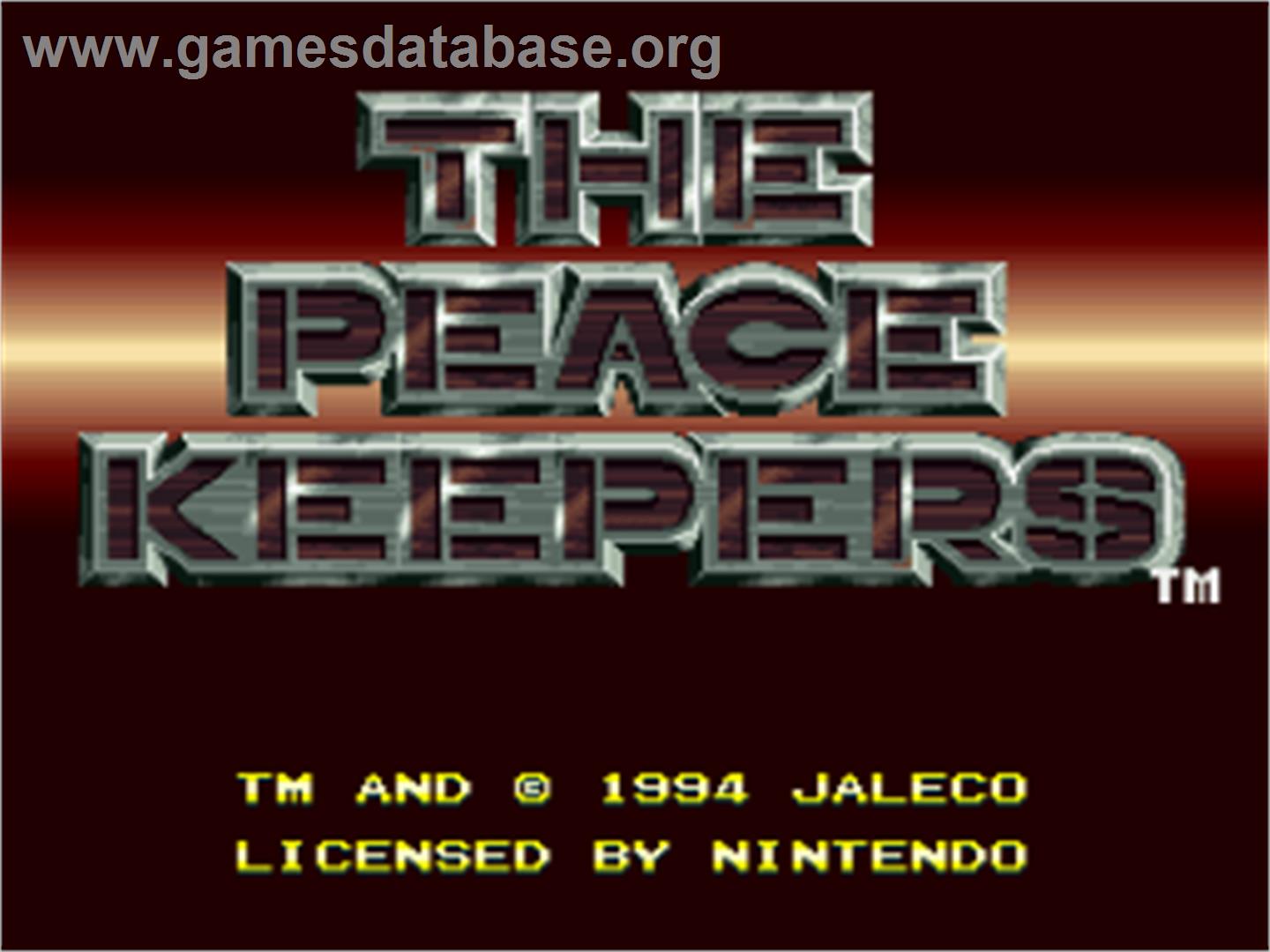 The Peace Keepers - Nintendo SNES - Artwork - Title Screen