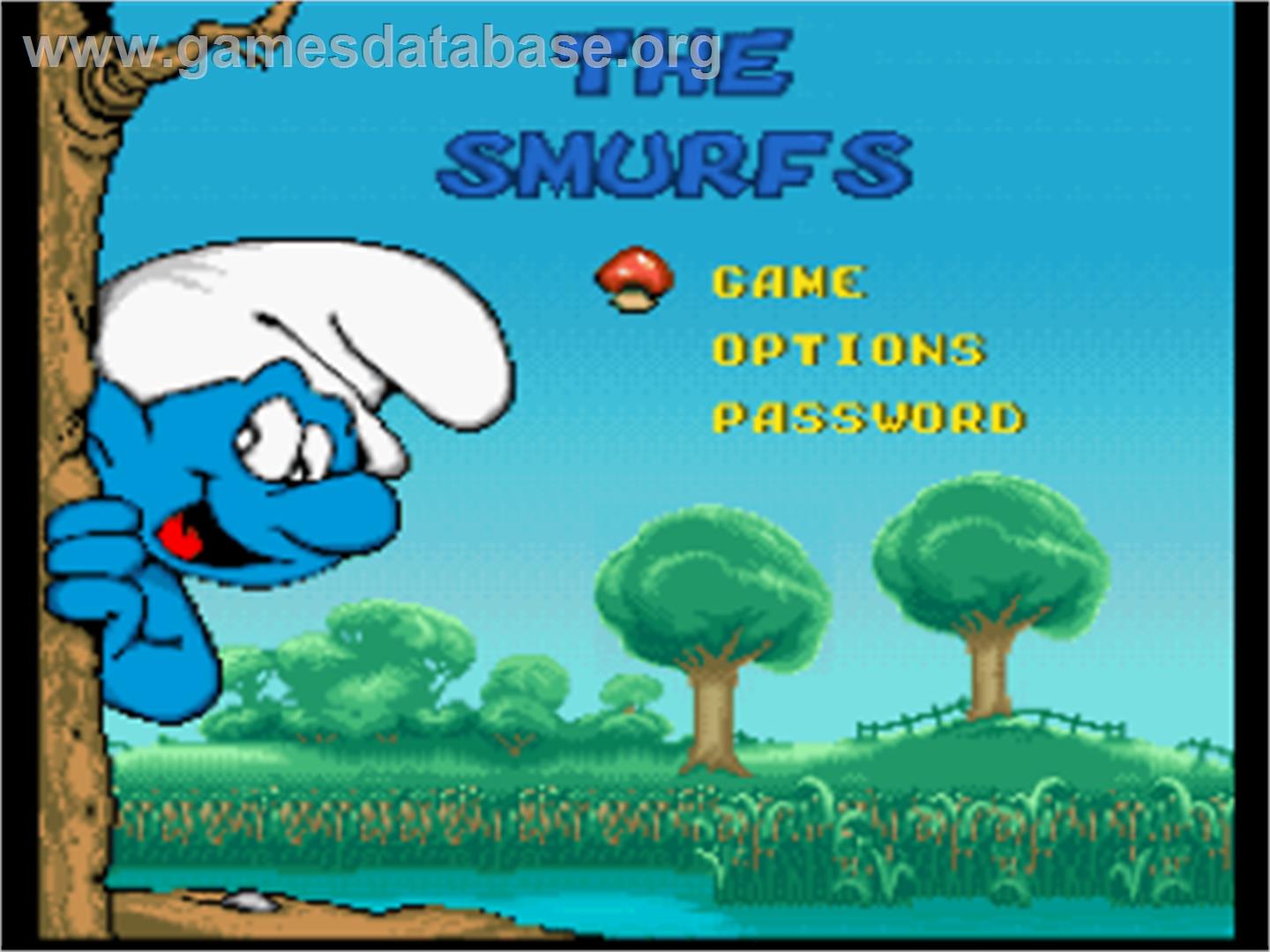 The Smurfs - Nintendo SNES - Artwork - Title Screen