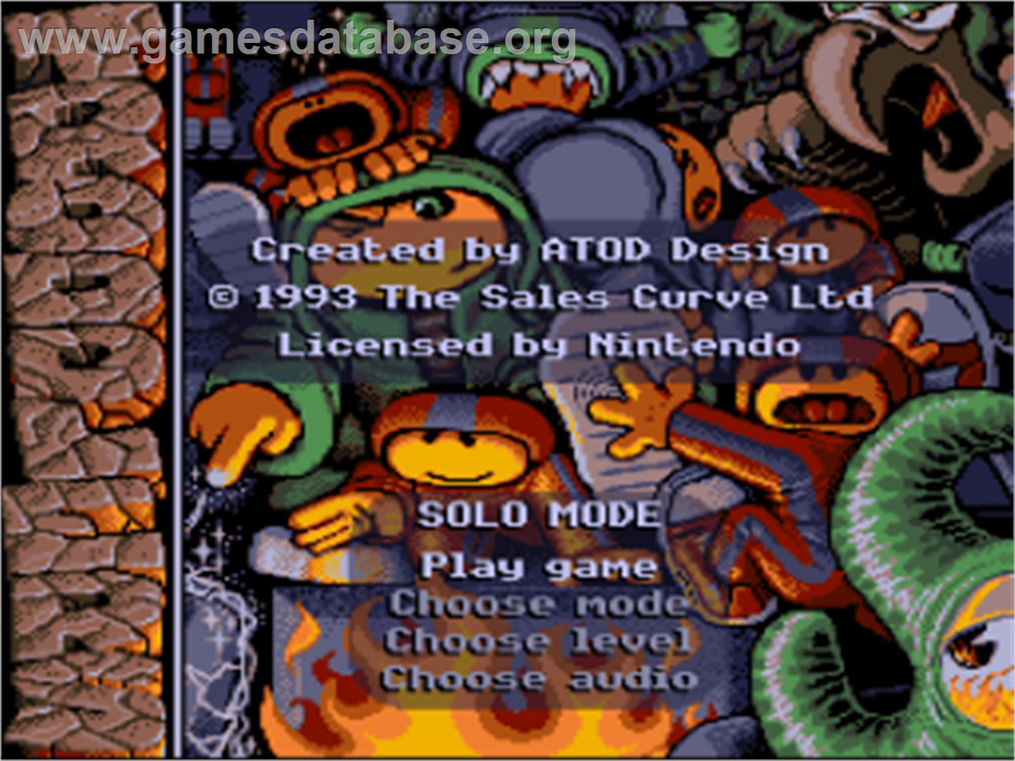 Troddlers - Nintendo SNES - Artwork - Title Screen