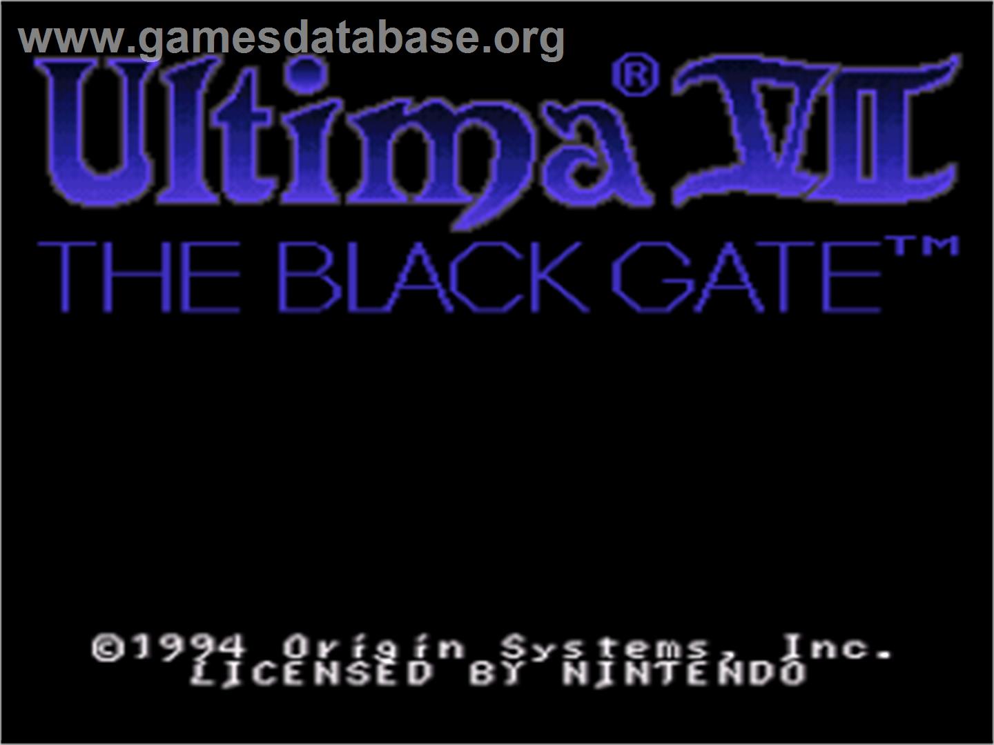 Ultima VII: The Black Gate - Nintendo SNES - Artwork - Title Screen