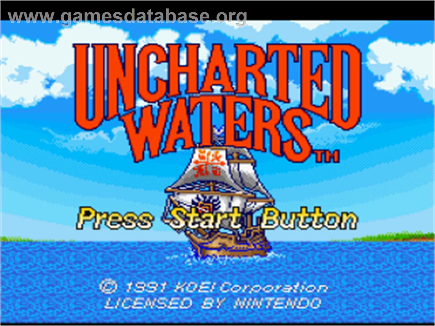 Uncharted Waters - Nintendo SNES - Artwork - Title Screen