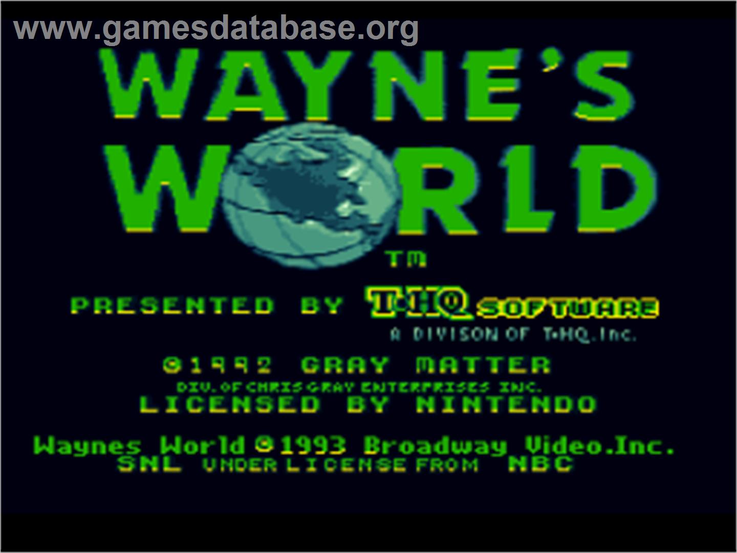 Wayne's World - Nintendo SNES - Artwork - Title Screen