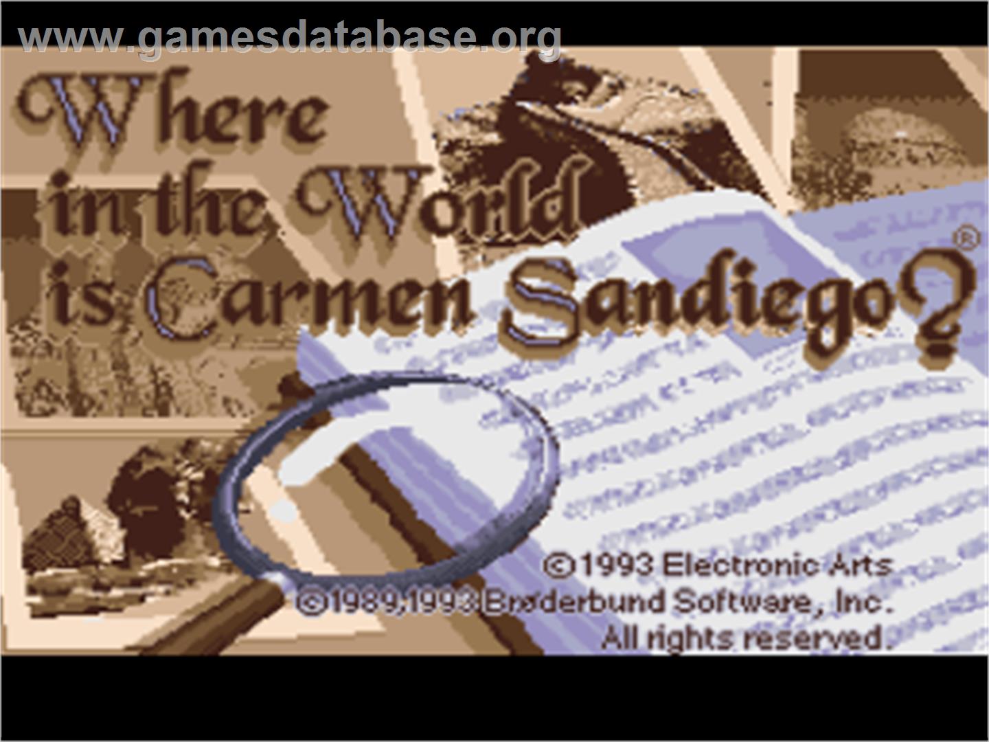 Where in the World is Carmen Sandiego? - Nintendo SNES - Artwork - Title Screen