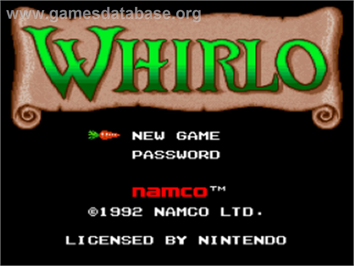 Whirlo - Nintendo SNES - Artwork - Title Screen