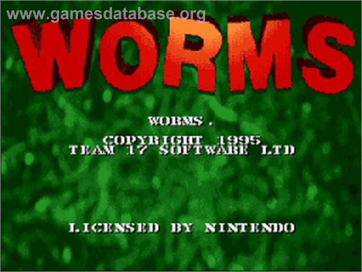 Worms - Nintendo SNES - Artwork - Title Screen