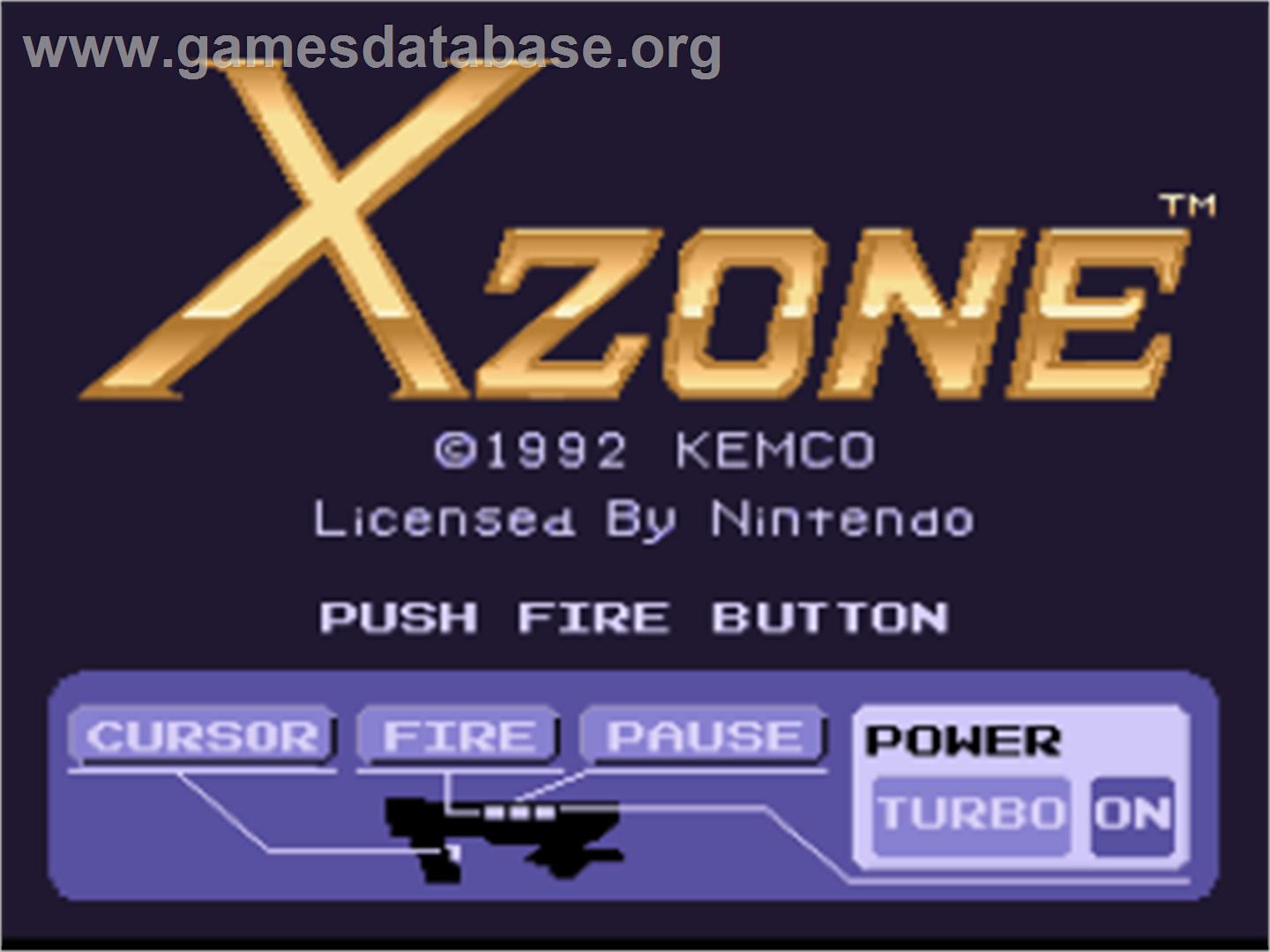 X-Zone - Nintendo SNES - Artwork - Title Screen