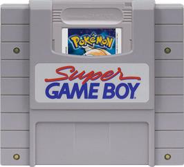 Cartridge artwork for Pokemon - Blue Version on the Nintendo Super Gameboy.