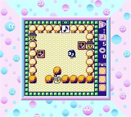 In game image of Adventures of Lolo on the Nintendo Super Gameboy.