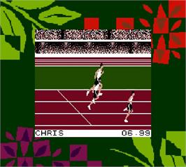 In game image of Olympic Summer Games on the Nintendo Super Gameboy.