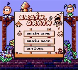 Title screen of Brain Drain on the Nintendo Super Gameboy.