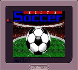 Title screen of Elite Soccer on the Nintendo Super Gameboy.
