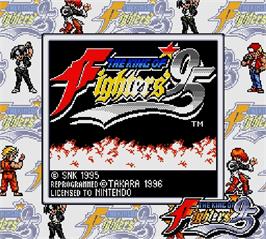 Title screen of King of Fighters '95, The on the Nintendo Super Gameboy.
