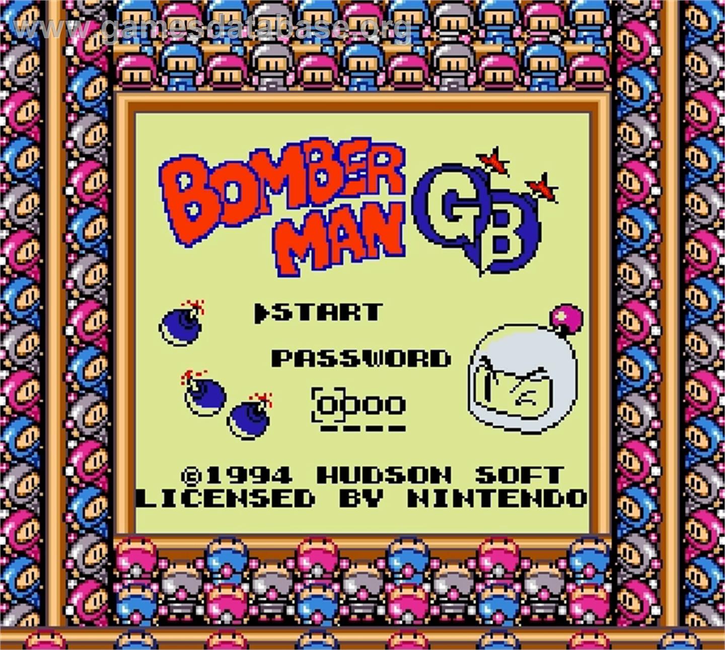 Bomberman GB - Nintendo Super Gameboy - Artwork - Title Screen