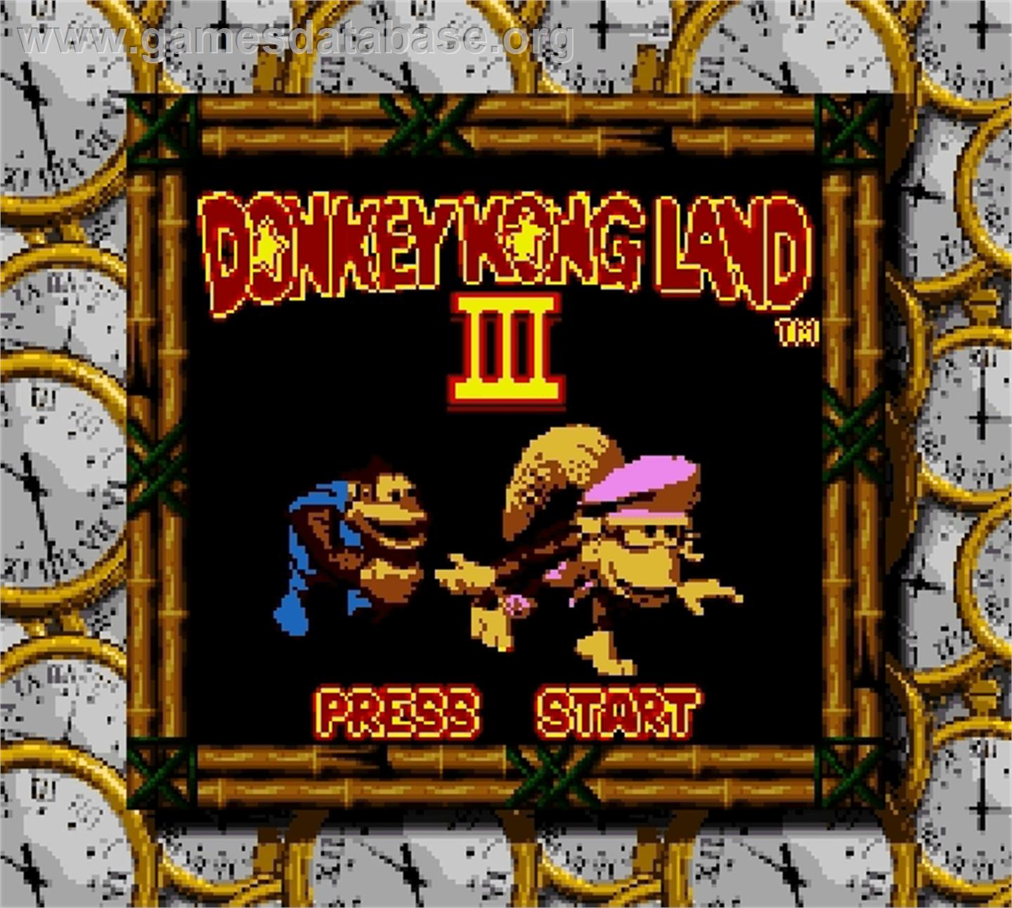 Donkey Kong Land III - Nintendo Super Gameboy - Artwork - Title Screen