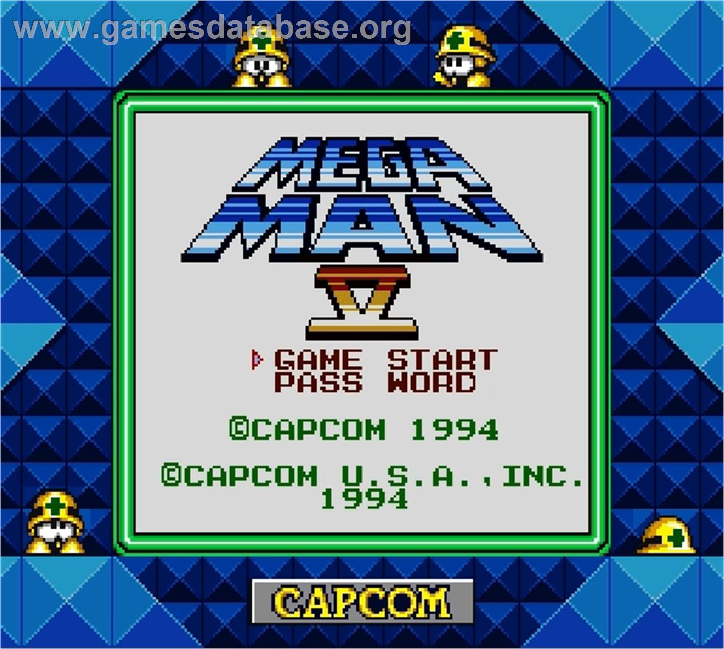 Mega Man V - Nintendo Super Gameboy - Artwork - Title Screen