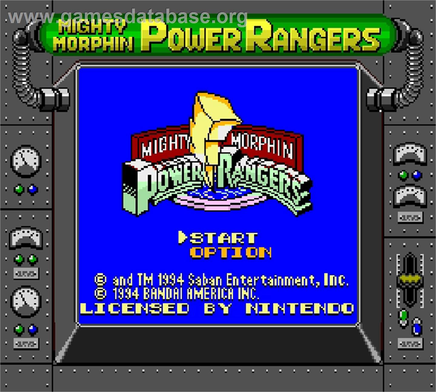 Mighty Morphin Power Rangers - Nintendo Super Gameboy - Artwork - Title Screen