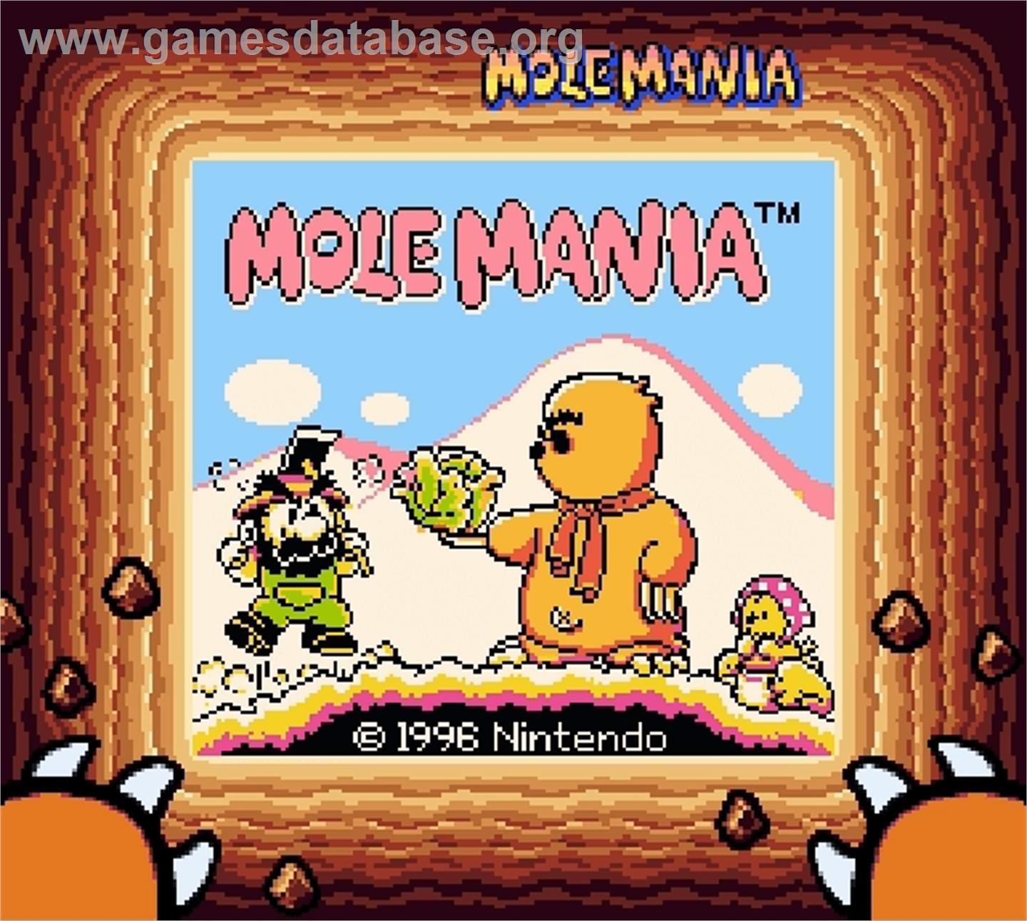 Mole Mania - Nintendo Super Gameboy - Artwork - Title Screen