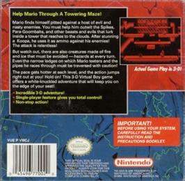 Box back cover for Mario Clash on the Nintendo Virtual Boy.