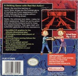 Box back cover for Nester's Funky Bowling on the Nintendo Virtual Boy.