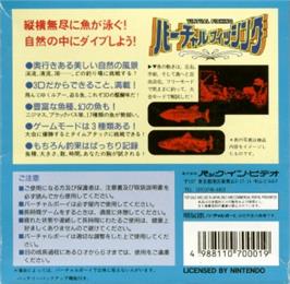 Box back cover for Virtual Fishing on the Nintendo Virtual Boy.