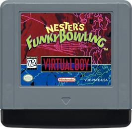 Cartridge artwork for Nester's Funky Bowling on the Nintendo Virtual Boy.