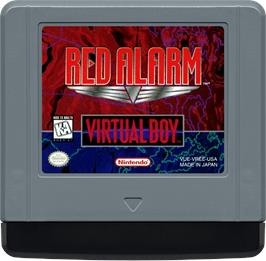Cartridge artwork for Red Alarm on the Nintendo Virtual Boy.