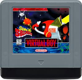 Cartridge artwork for Space Squash on the Nintendo Virtual Boy.
