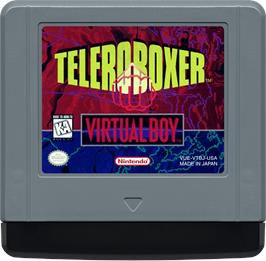 Cartridge artwork for Teleroboxer on the Nintendo Virtual Boy.
