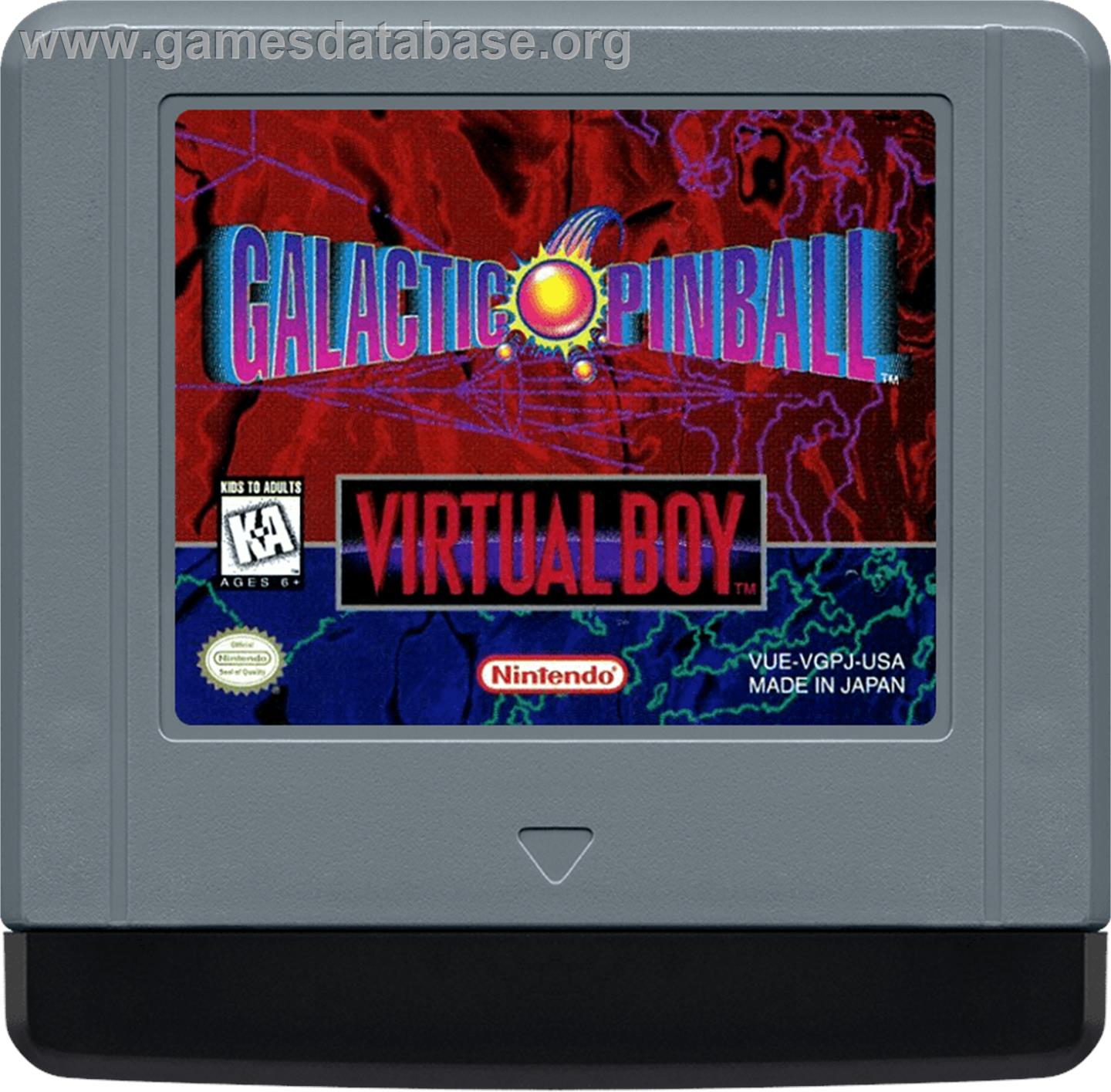 Galactic Pinball - Nintendo Virtual Boy - Artwork - Cartridge