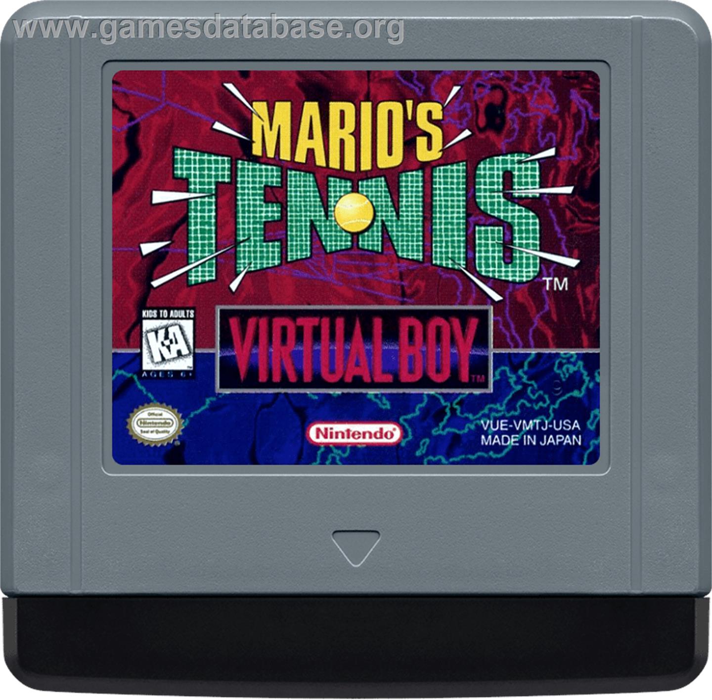 Mario's Tennis - Nintendo Virtual Boy - Artwork - Cartridge