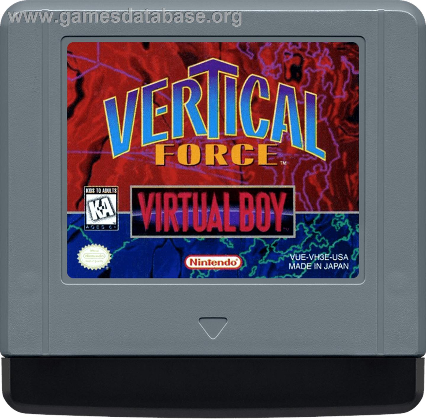 Vertical Force - Nintendo Virtual Boy - Artwork - Cartridge