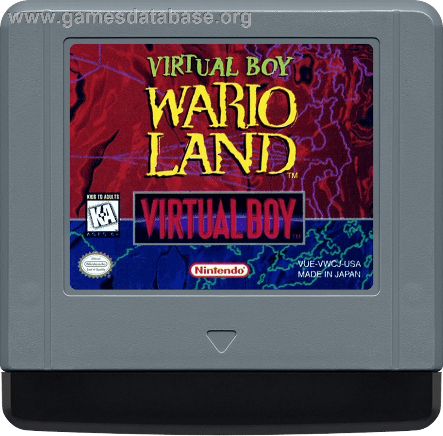 Virtual Boy Wario Land - Nintendo Virtual Boy - Artwork - Cartridge