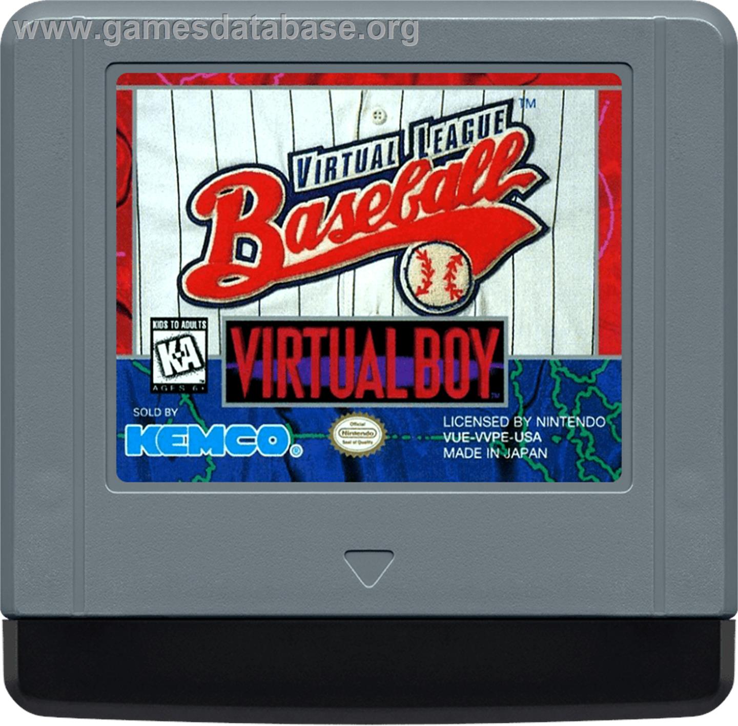 Virtual League Baseball - Nintendo Virtual Boy - Artwork - Cartridge