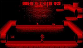 In game image of Mario Clash on the Nintendo Virtual Boy.