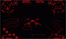 In game image of Red Alarm on the Nintendo Virtual Boy.