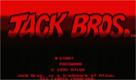 Title screen of Jack Bros. on the Nintendo Virtual Boy.