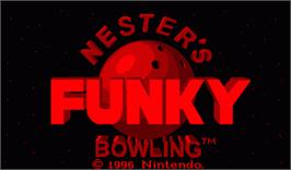 Title screen of Nester's Funky Bowling on the Nintendo Virtual Boy.