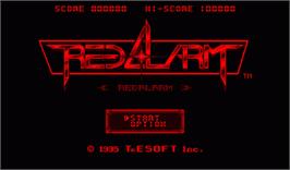 Title screen of Red Alarm on the Nintendo Virtual Boy.