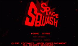 Title screen of Space Squash on the Nintendo Virtual Boy.