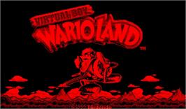 Title screen of Virtual Boy Wario Land on the Nintendo Virtual Boy.