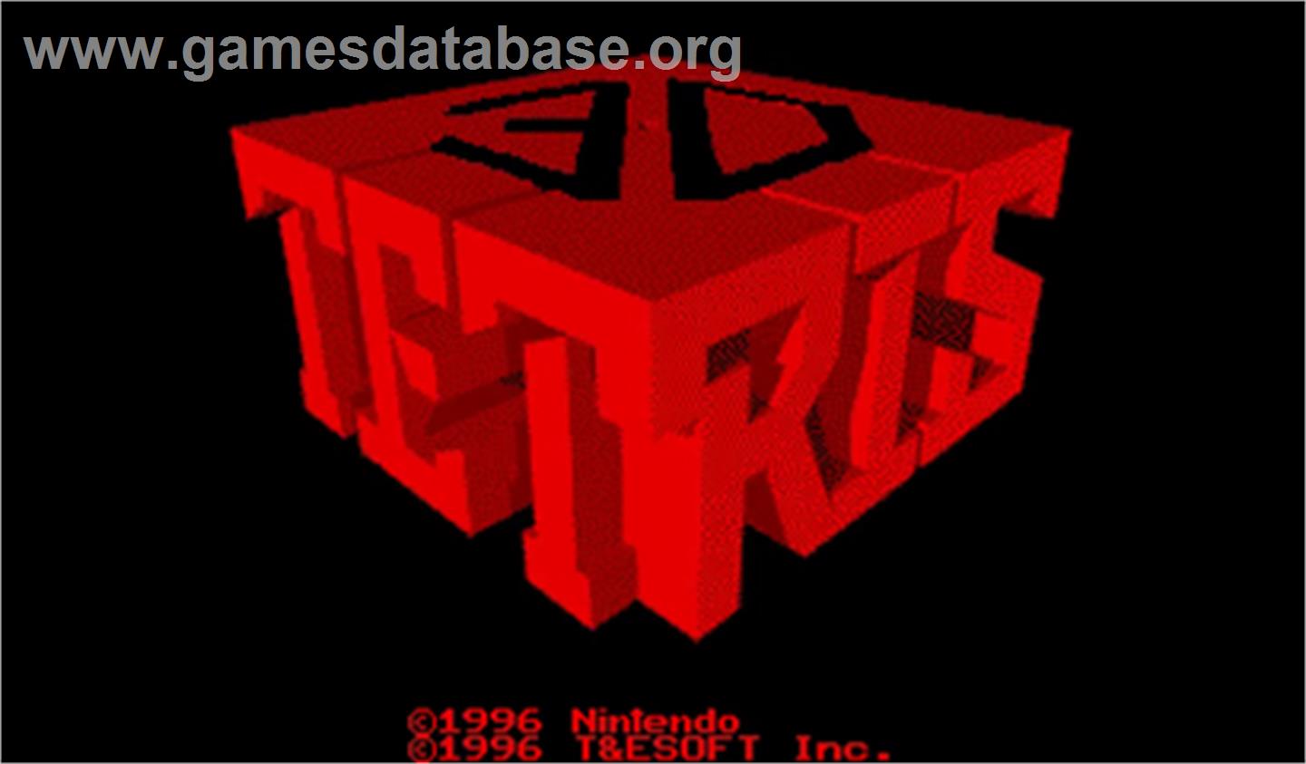 3D Tetris - Nintendo Virtual Boy - Artwork - Title Screen