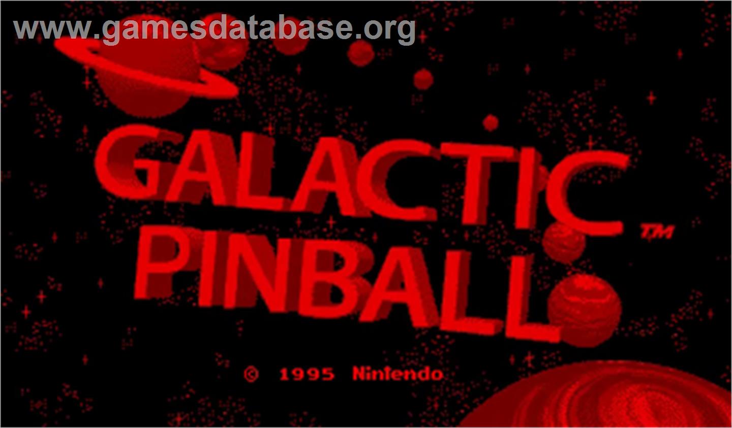 Galactic Pinball - Nintendo Virtual Boy - Artwork - Title Screen