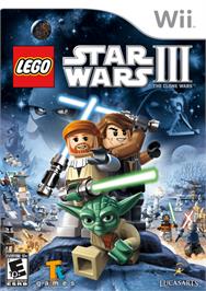 Box cover for LEGO Star Wars III - The Clone Wars on the Nintendo Wii.