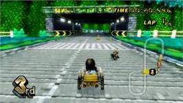 In game image of Mario Kart Black on the Nintendo Wii.