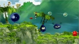 In game image of Rayman Origins on the Nintendo Wii.