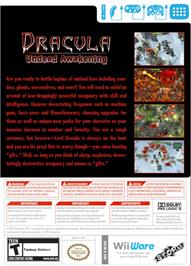Box back cover for Dracula - Undead Awakening on the Nintendo WiiWare.