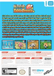 Box back cover for Family Table Tennis on the Nintendo WiiWare.