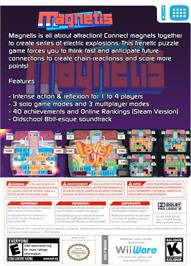 Box back cover for Magnetis on the Nintendo WiiWare.