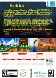 Box back cover for Sonic the Hedgehog 4 - Episode I on the Nintendo WiiWare.