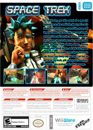 Box back cover for Space Trek on the Nintendo WiiWare.